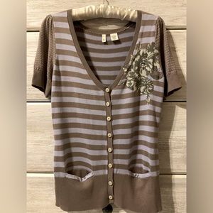 Anthropologie (Moth) Sweater; Lavender & Light Brown